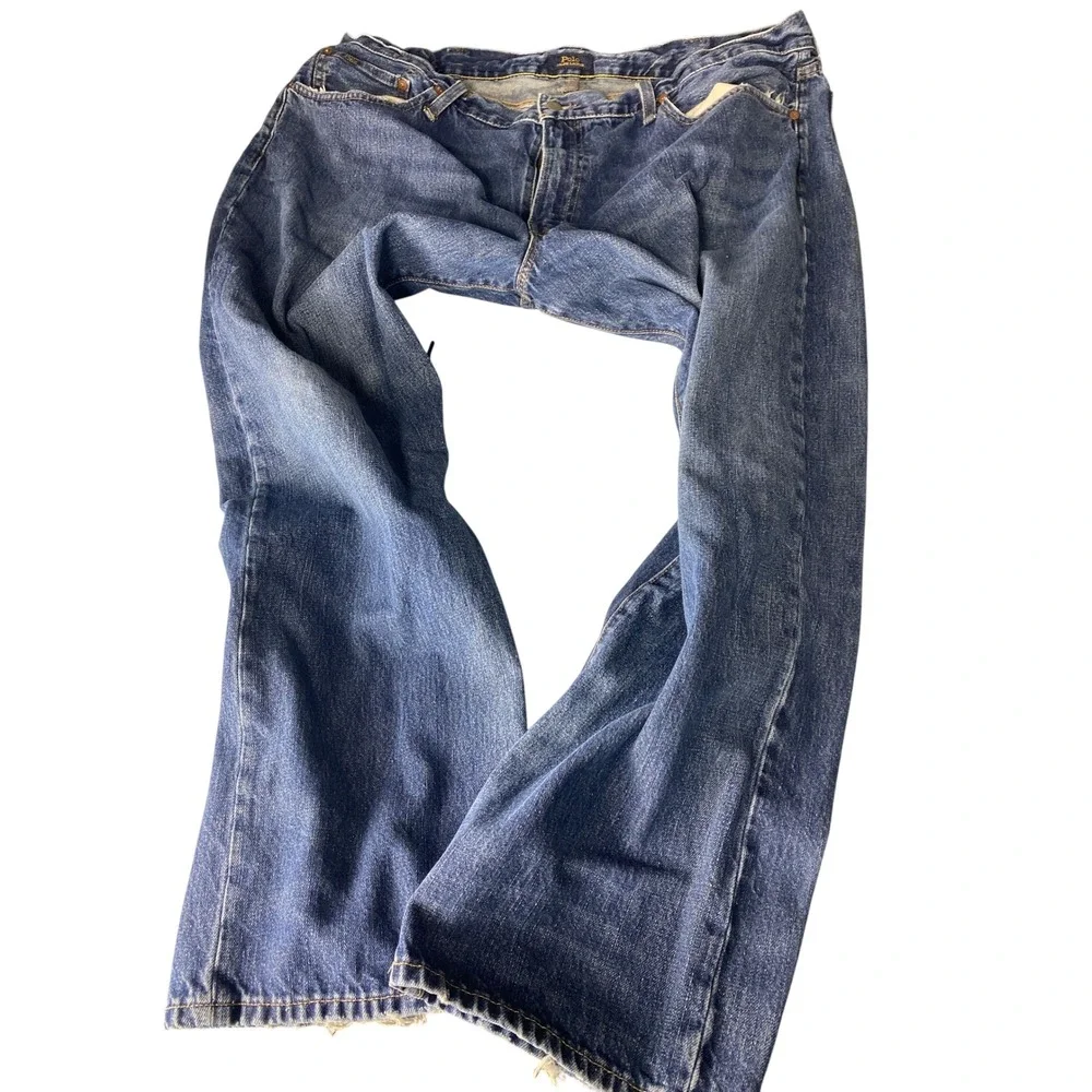 Polo‎ Ralph Lauren Men's Jeans 42x30 Blue Denim Straight Leg Made in Mexico